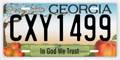 GA license plate CXY1499