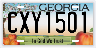 GA license plate CXY1501