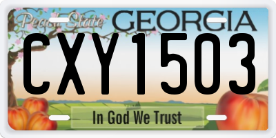 GA license plate CXY1503