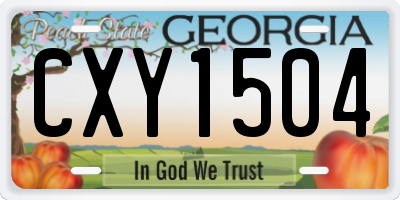 GA license plate CXY1504