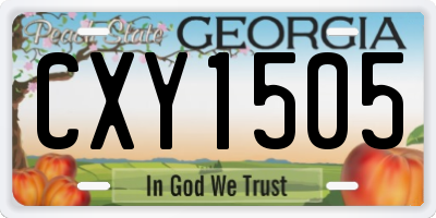GA license plate CXY1505