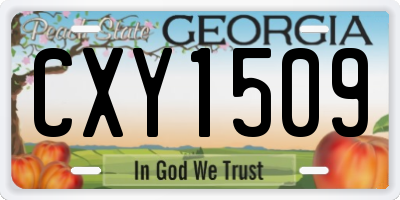 GA license plate CXY1509