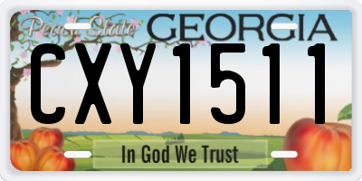 GA license plate CXY1511