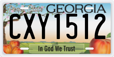 GA license plate CXY1512