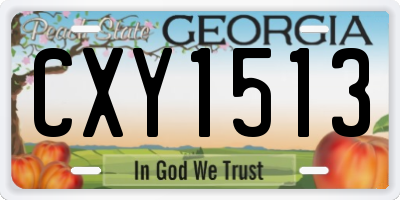 GA license plate CXY1513
