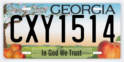 GA license plate CXY1514