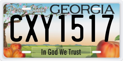 GA license plate CXY1517