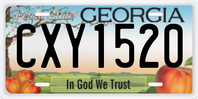 GA license plate CXY1520