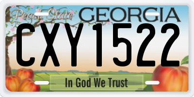 GA license plate CXY1522