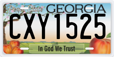 GA license plate CXY1525
