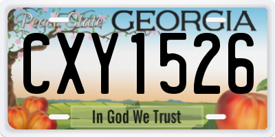 GA license plate CXY1526