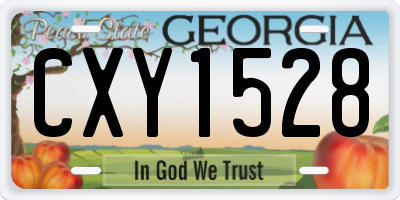 GA license plate CXY1528