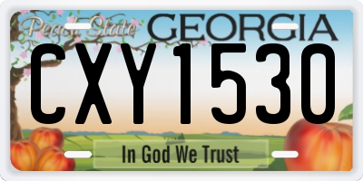 GA license plate CXY1530