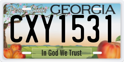 GA license plate CXY1531
