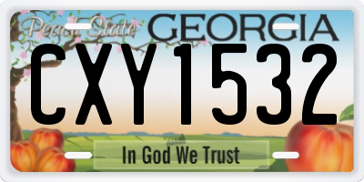 GA license plate CXY1532