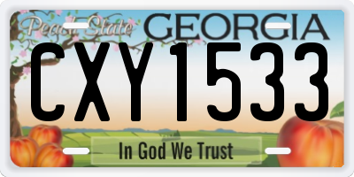 GA license plate CXY1533