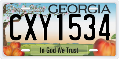 GA license plate CXY1534