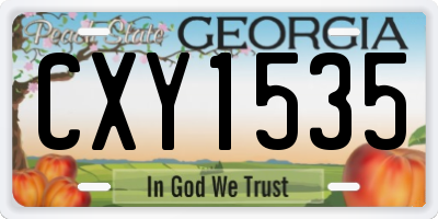 GA license plate CXY1535