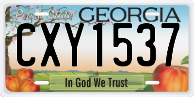 GA license plate CXY1537