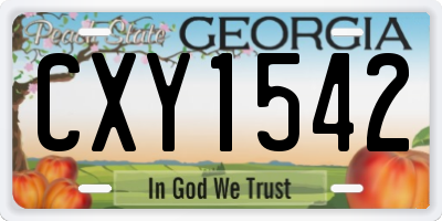 GA license plate CXY1542