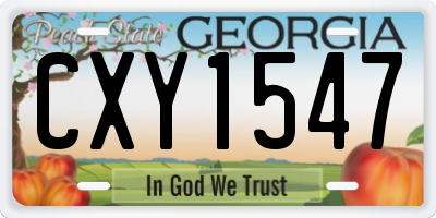 GA license plate CXY1547