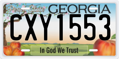 GA license plate CXY1553