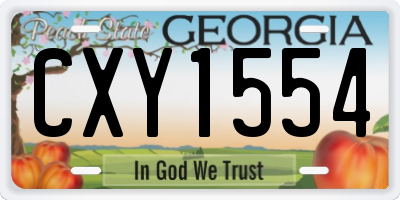 GA license plate CXY1554