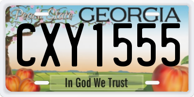GA license plate CXY1555