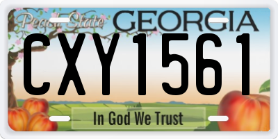 GA license plate CXY1561