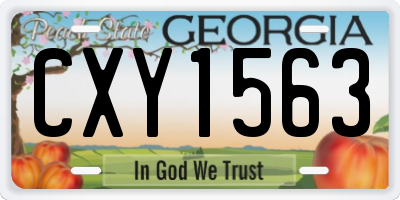 GA license plate CXY1563