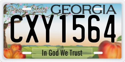 GA license plate CXY1564
