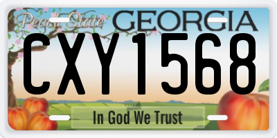 GA license plate CXY1568