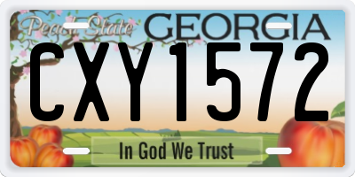 GA license plate CXY1572