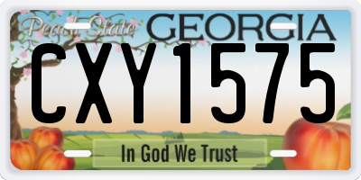 GA license plate CXY1575