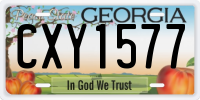 GA license plate CXY1577