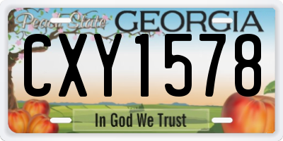 GA license plate CXY1578