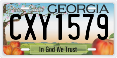 GA license plate CXY1579