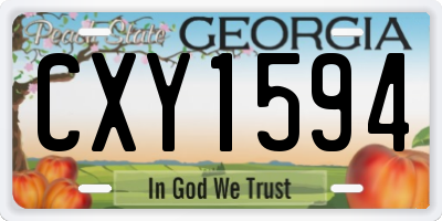 GA license plate CXY1594