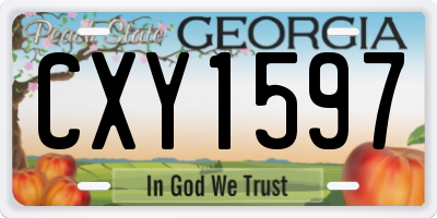 GA license plate CXY1597