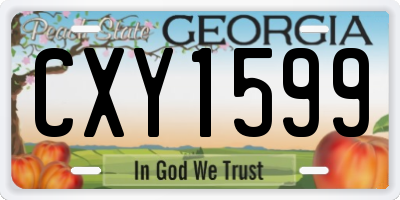 GA license plate CXY1599