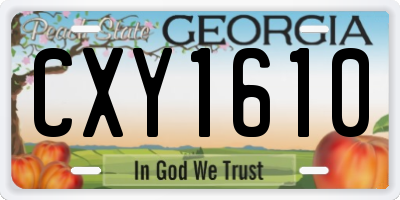 GA license plate CXY1610
