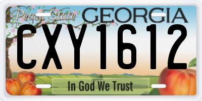 GA license plate CXY1612