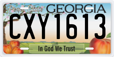 GA license plate CXY1613