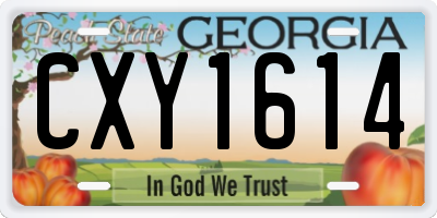 GA license plate CXY1614