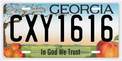 GA license plate CXY1616