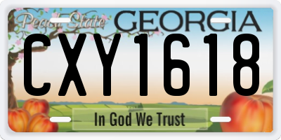 GA license plate CXY1618