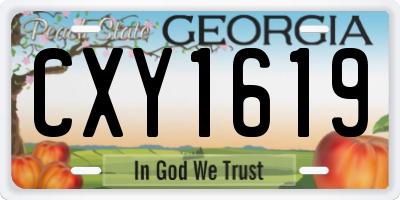 GA license plate CXY1619