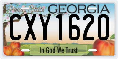 GA license plate CXY1620