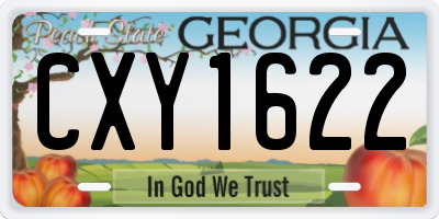 GA license plate CXY1622