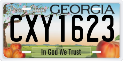 GA license plate CXY1623